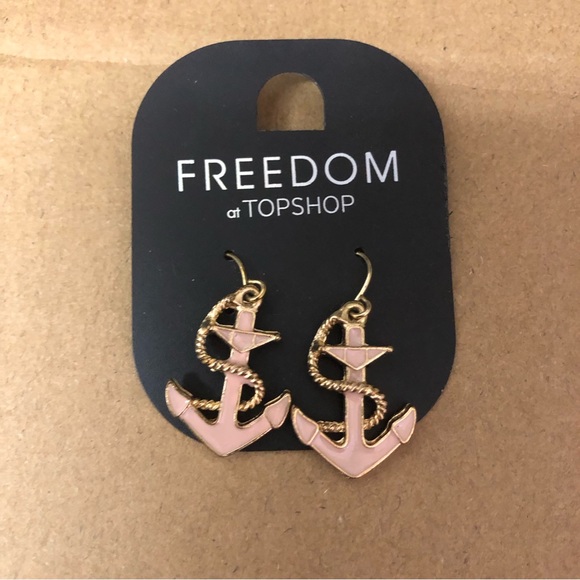 Very Cute Freedom by Topshop.  Pink and gold earrings.  NEW in product card. - Picture 2 of 5